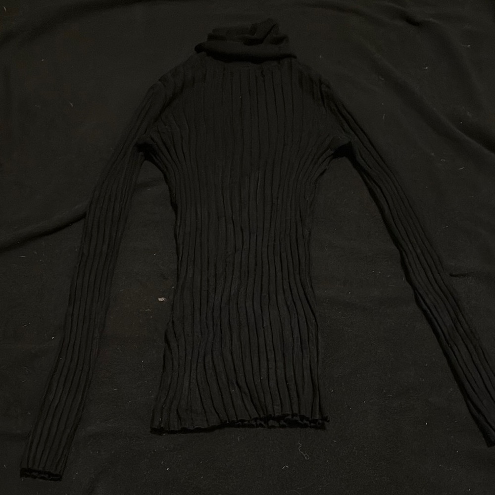 Marshalls Black Ribbed Turtleneck Sweater
